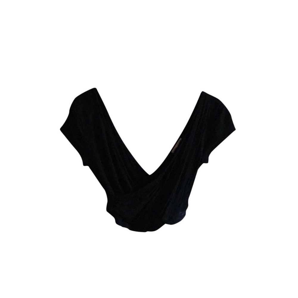 Forever 21 Black Cropped Wrap Top